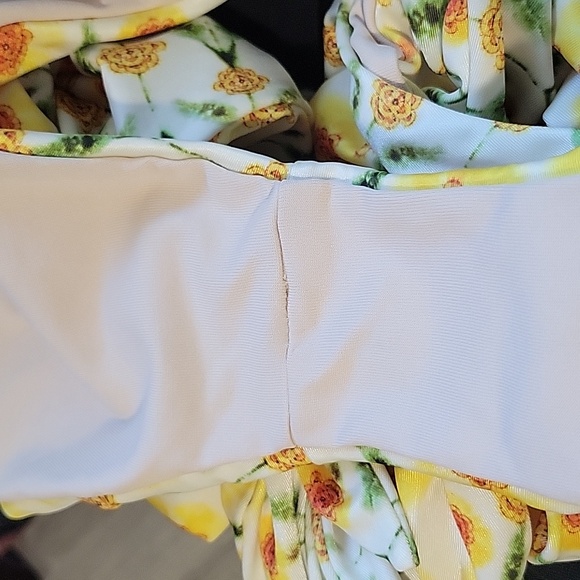 Martha Rey S Bandeau 1 Piece Swimsuit Yellow Floral - Picture 6 of 7